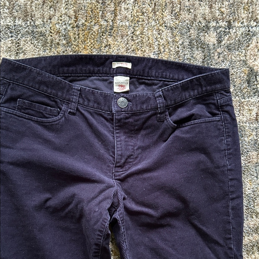 J. Crew Women's Dark Blue Corduroy Straight Leg Jeans